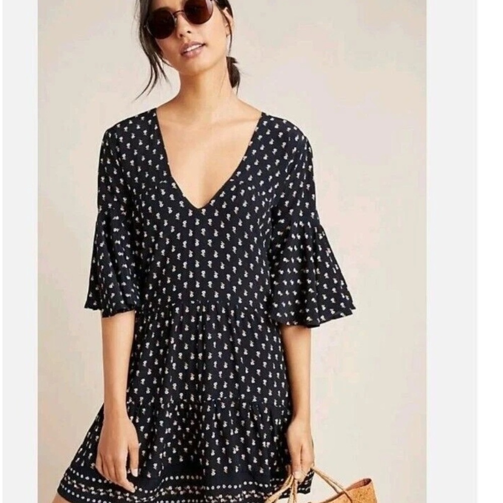 Spring Faithfull The Brand x Anthropologie Fresa Dress 2 Black Floral Tunic